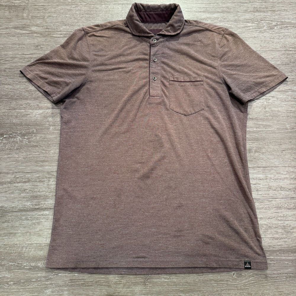 Prana Polo Shirt Mens Small Organic Cotton Blend Short Sleeve Outdoor Gorp Adult